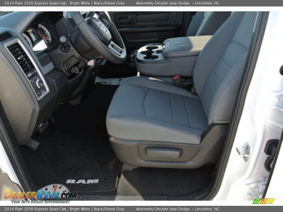 2014 Ram 1500 Express Quad Cab Bright White / Black/Diesel Gray Photo #8