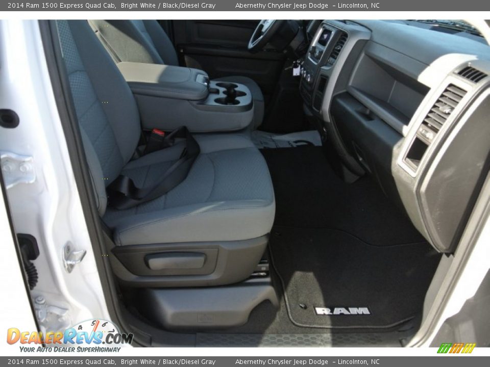 2014 Ram 1500 Express Quad Cab Bright White / Black/Diesel Gray Photo #15