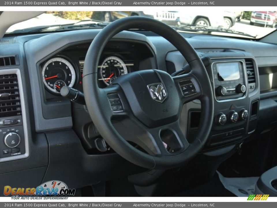 2014 Ram 1500 Express Quad Cab Bright White / Black/Diesel Gray Photo #19