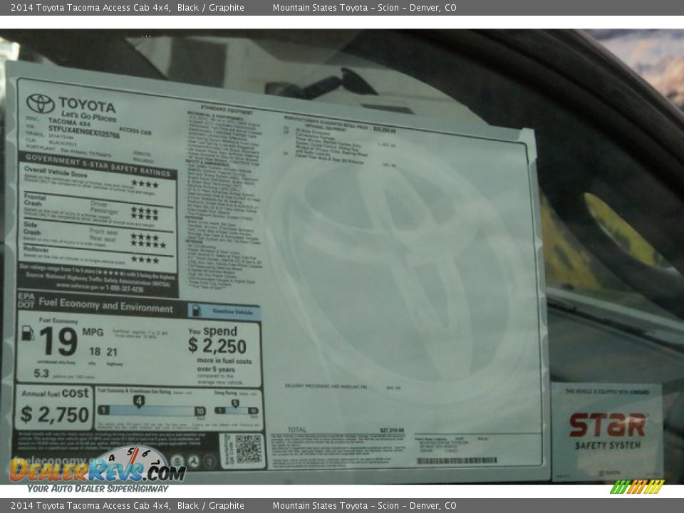 2014 Toyota Tacoma Access Cab 4x4 Black / Graphite Photo #11