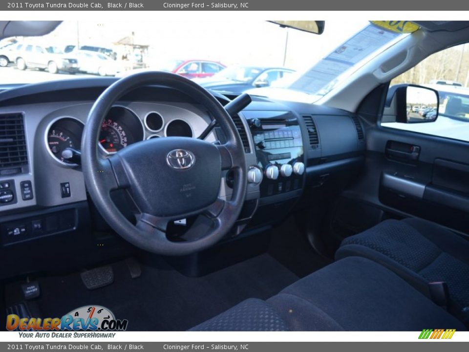 2011 Toyota Tundra Double Cab Black / Black Photo #10