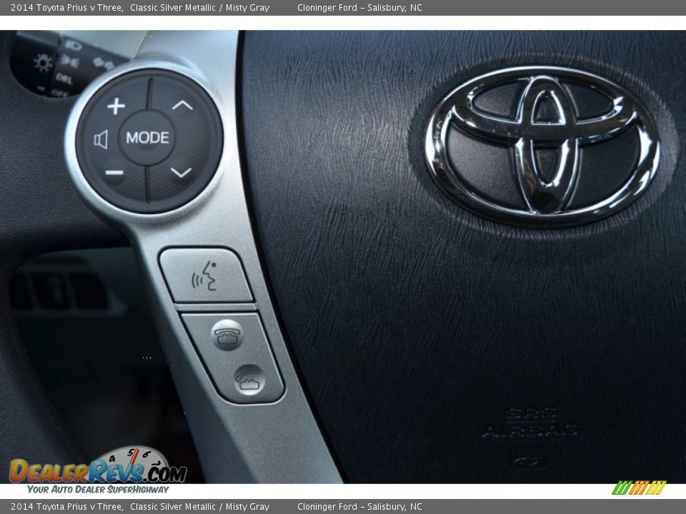 2014 Toyota Prius v Three Classic Silver Metallic / Misty Gray Photo #20