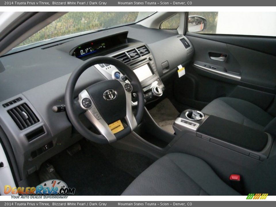 2014 Toyota Prius v Three Blizzard White Pearl / Dark Gray Photo #5