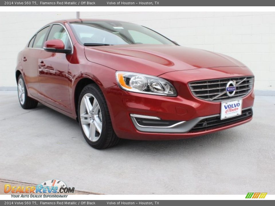 2014 Volvo S60 T5 Flamenco Red Metallic / Off Black Photo #1