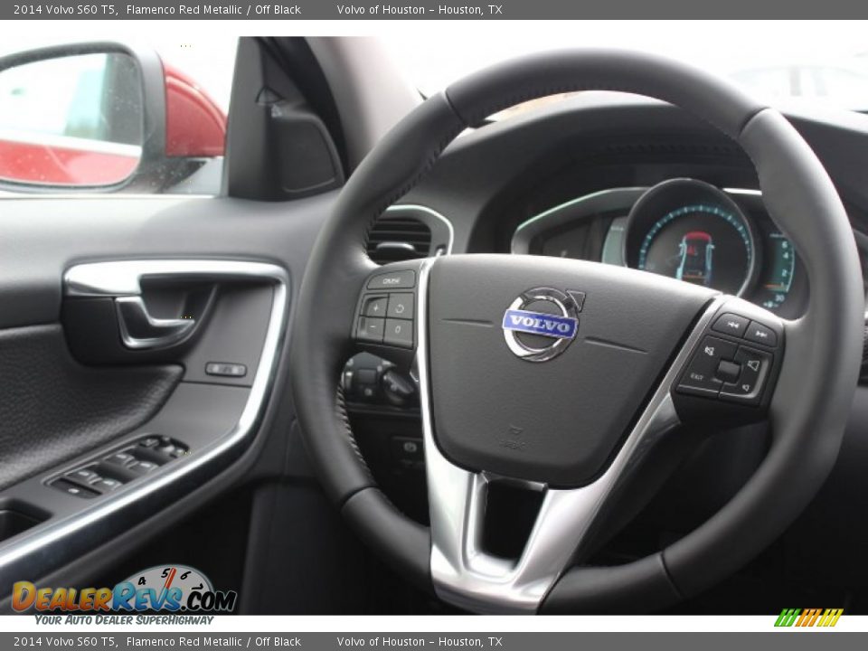 2014 Volvo S60 T5 Flamenco Red Metallic / Off Black Photo #27