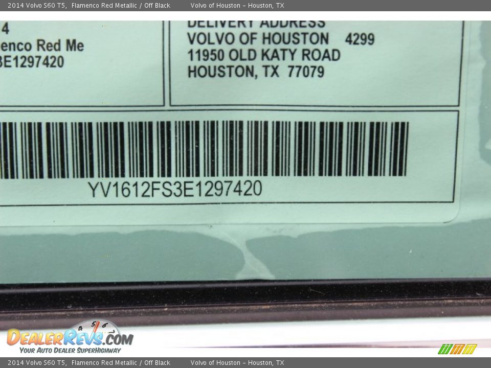 2014 Volvo S60 T5 Flamenco Red Metallic / Off Black Photo #35