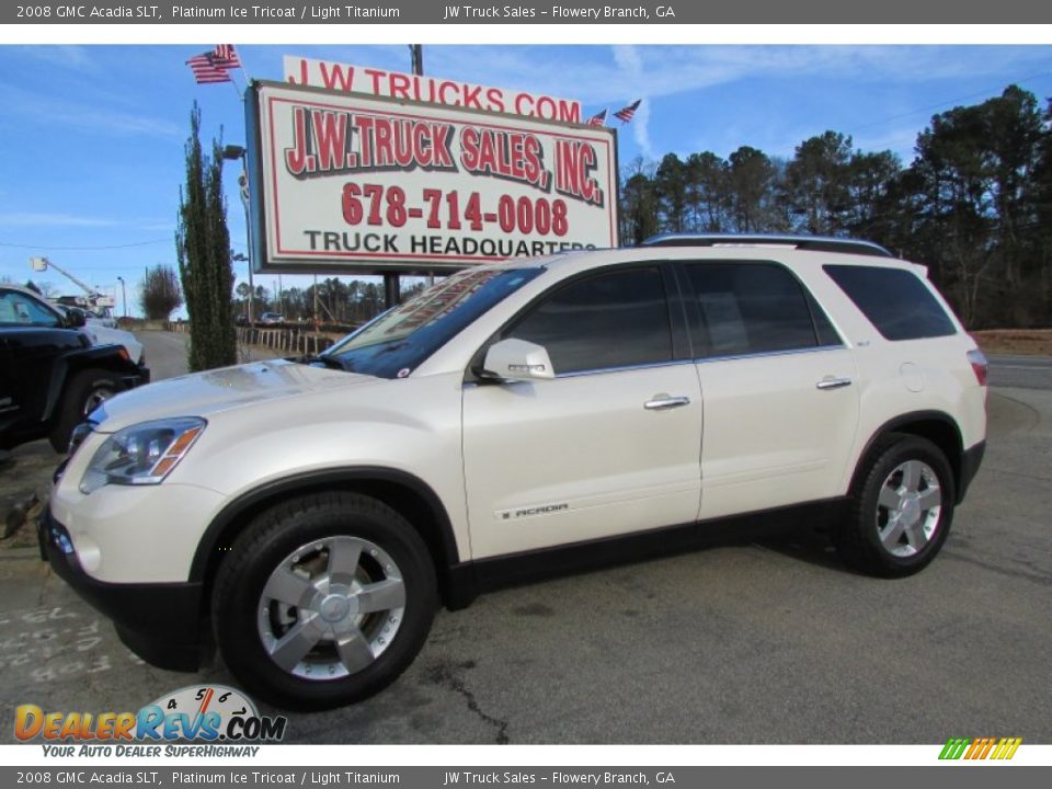2008 GMC Acadia SLT Platinum Ice Tricoat / Light Titanium Photo #3