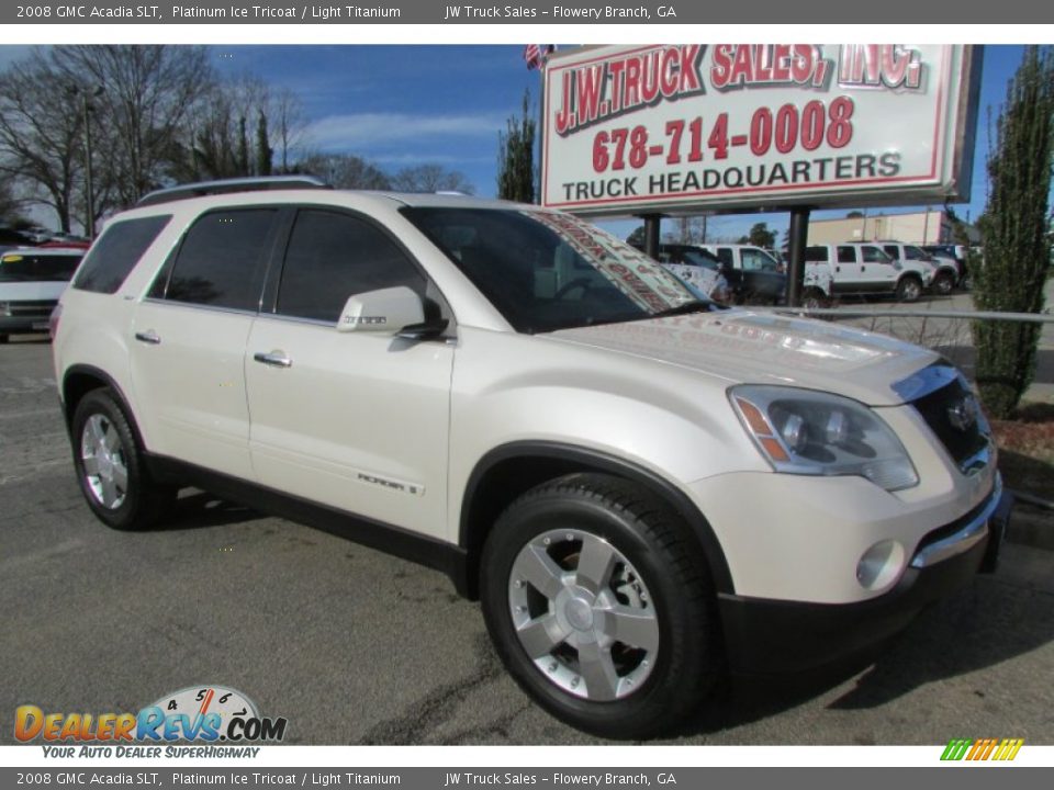 2008 GMC Acadia SLT Platinum Ice Tricoat / Light Titanium Photo #11