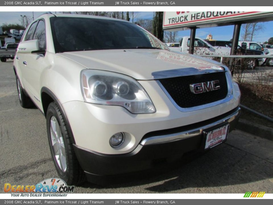 2008 GMC Acadia SLT Platinum Ice Tricoat / Light Titanium Photo #12