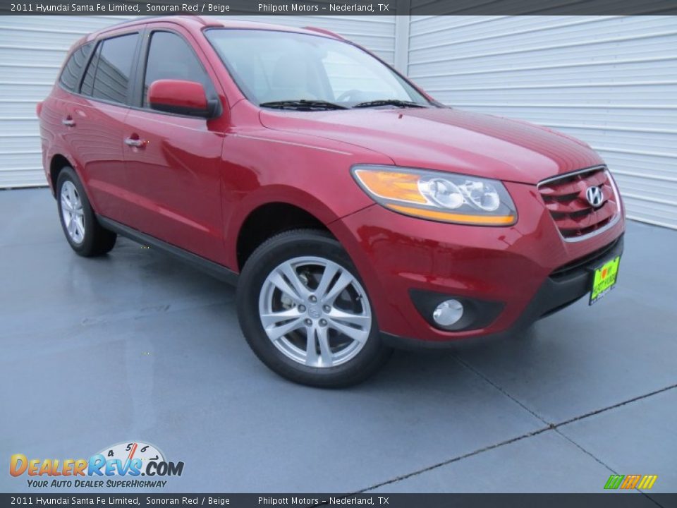2011 Hyundai Santa Fe Limited Sonoran Red / Beige Photo #1