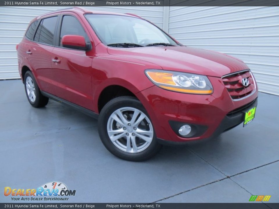 2011 Hyundai Santa Fe Limited Sonoran Red / Beige Photo #2