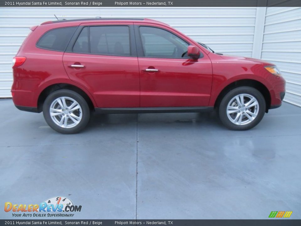 2011 Hyundai Santa Fe Limited Sonoran Red / Beige Photo #3