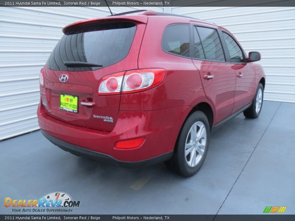2011 Hyundai Santa Fe Limited Sonoran Red / Beige Photo #4