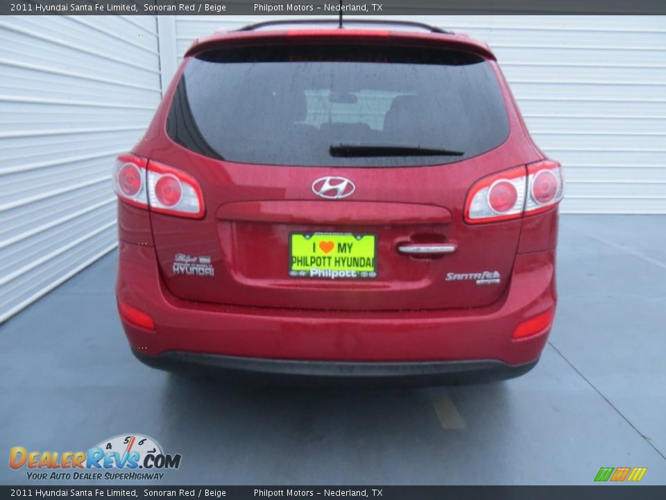 2011 Hyundai Santa Fe Limited Sonoran Red / Beige Photo #5