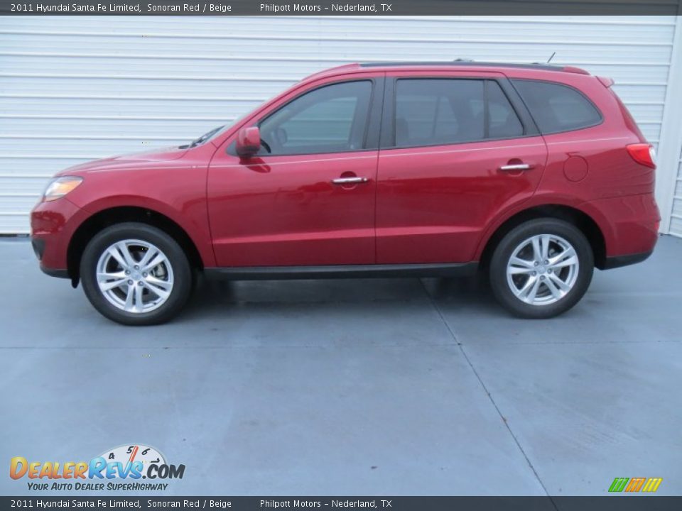 2011 Hyundai Santa Fe Limited Sonoran Red / Beige Photo #6