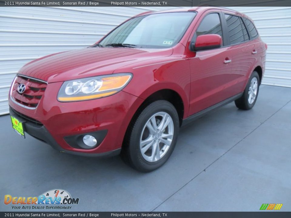 2011 Hyundai Santa Fe Limited Sonoran Red / Beige Photo #7