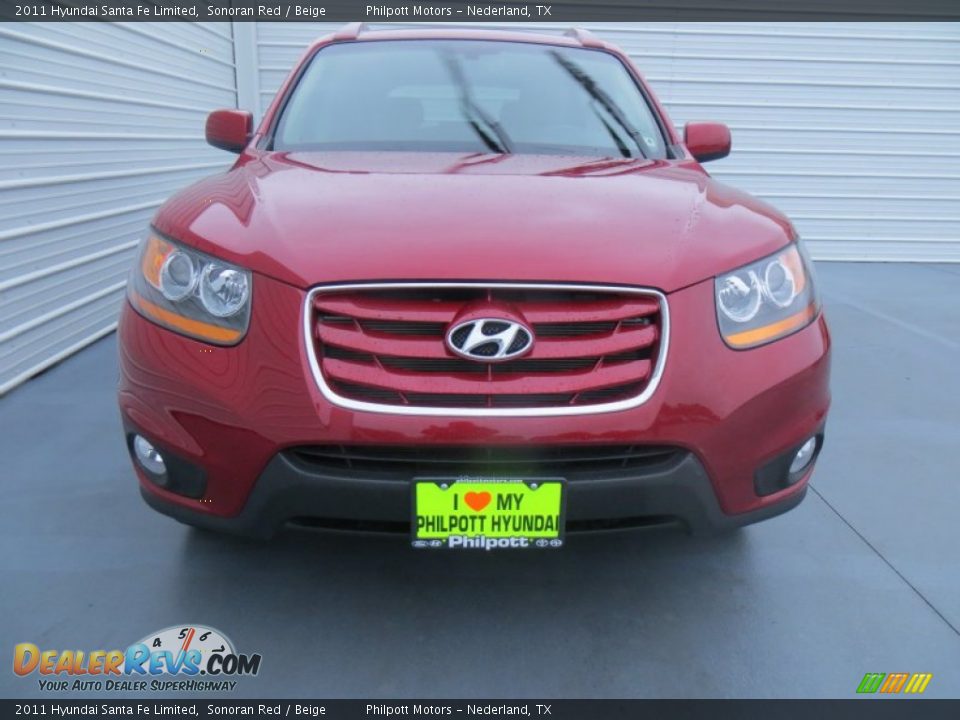 2011 Hyundai Santa Fe Limited Sonoran Red / Beige Photo #8