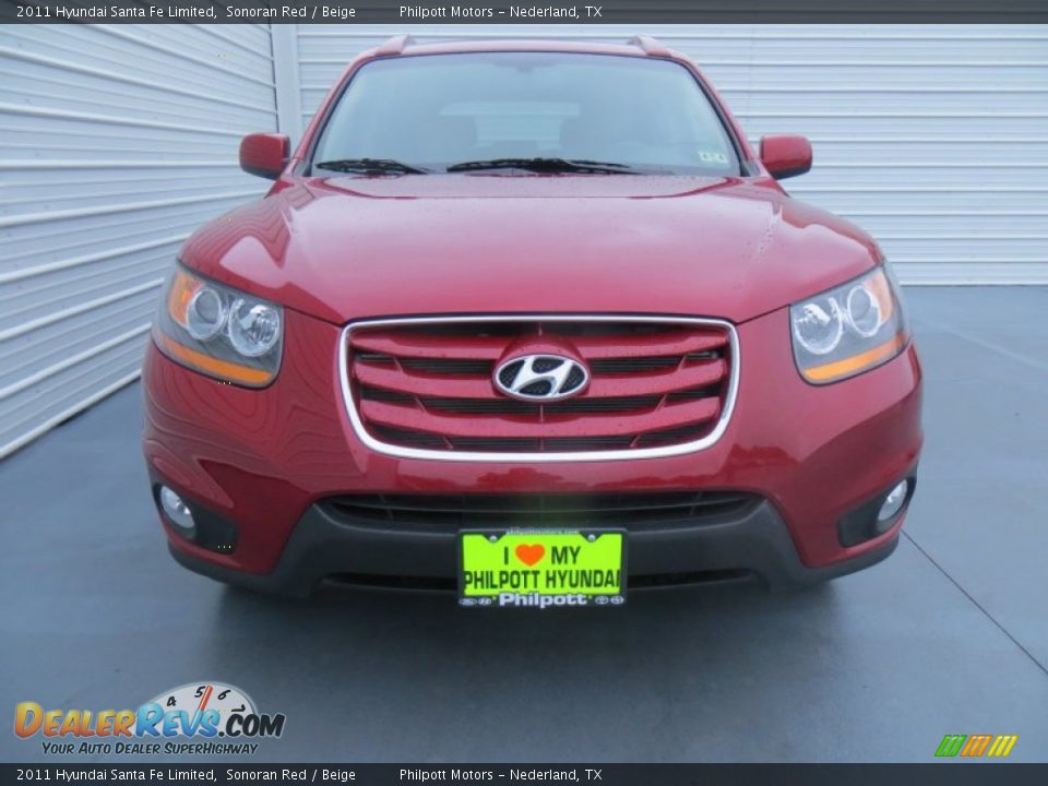 2011 Hyundai Santa Fe Limited Sonoran Red / Beige Photo #9