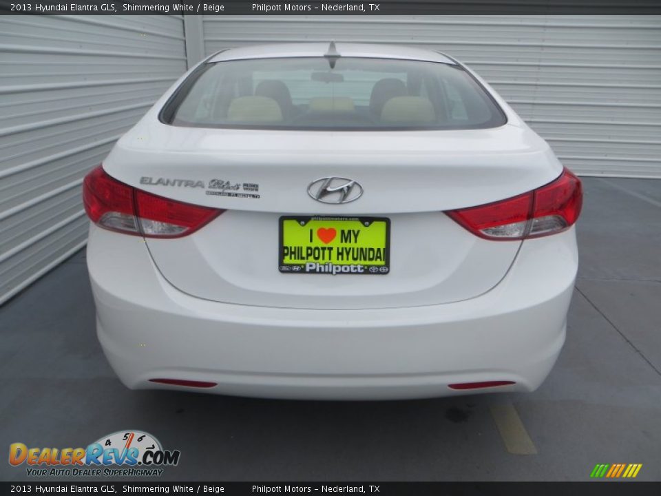 2013 Hyundai Elantra GLS Shimmering White / Beige Photo #5