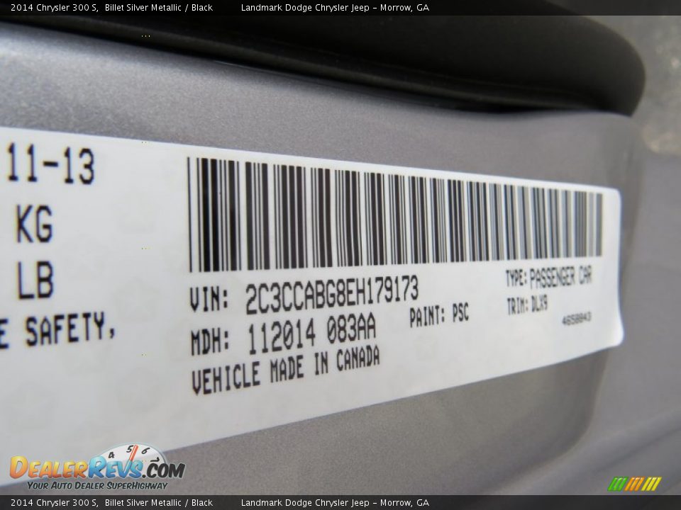 2014 Chrysler 300 S Billet Silver Metallic / Black Photo #10