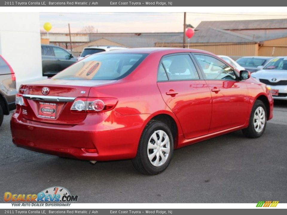 2011 Toyota Corolla LE Barcelona Red Metallic / Ash Photo #4