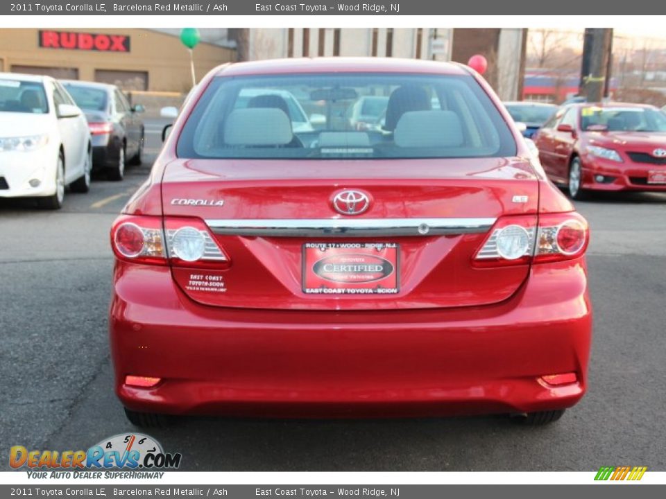 2011 Toyota Corolla LE Barcelona Red Metallic / Ash Photo #5