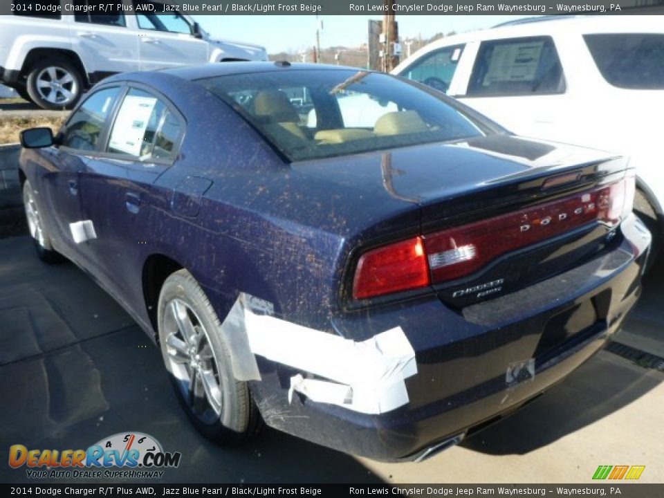 2014 Dodge Charger R/T Plus AWD Jazz Blue Pearl / Black/Light Frost Beige Photo #2