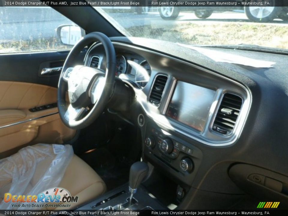 2014 Dodge Charger R/T Plus AWD Jazz Blue Pearl / Black/Light Frost Beige Photo #7