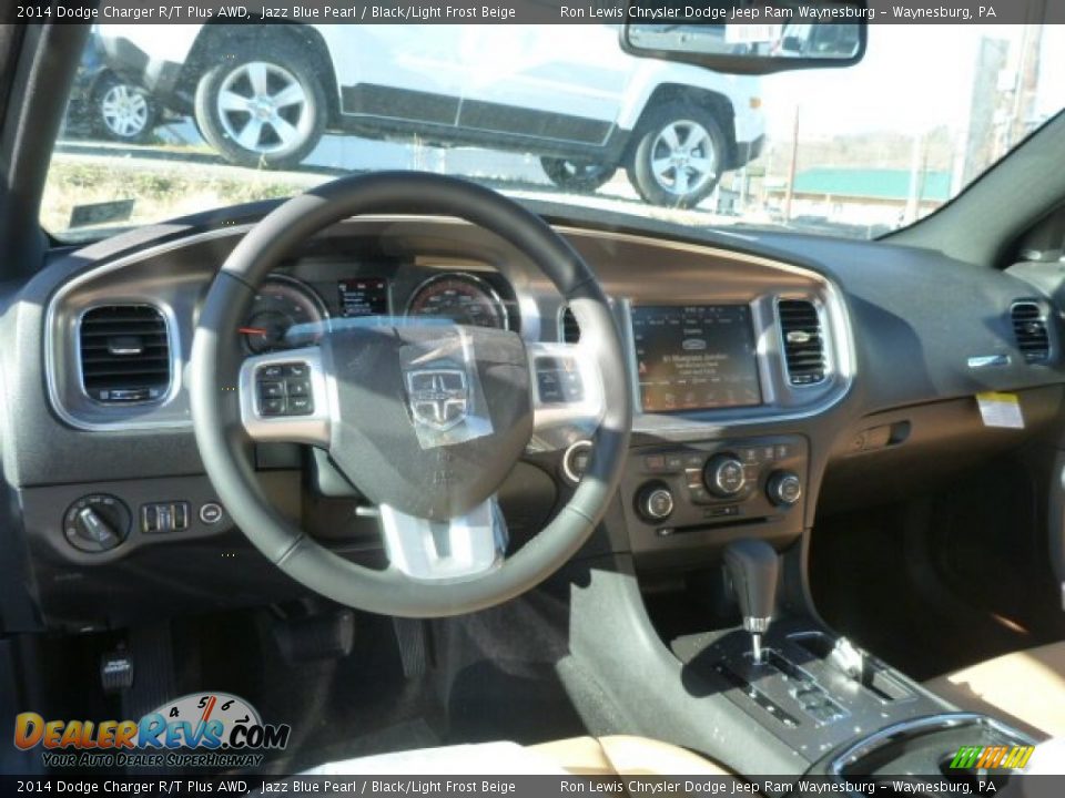 2014 Dodge Charger R/T Plus AWD Jazz Blue Pearl / Black/Light Frost Beige Photo #12