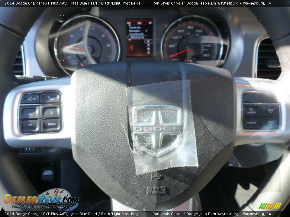 2014 Dodge Charger R/T Plus AWD Jazz Blue Pearl / Black/Light Frost Beige Photo #16