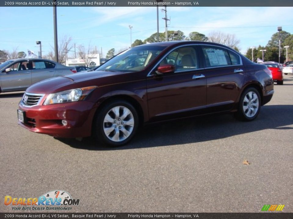 2009 Honda Accord EX-L V6 Sedan Basque Red Pearl / Ivory Photo #2