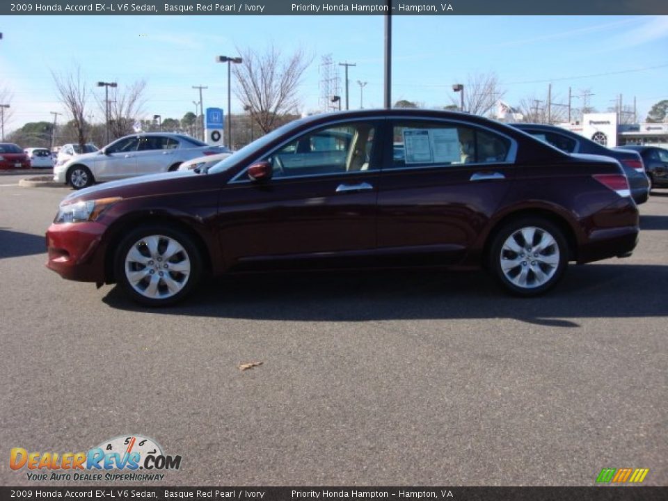 2009 Honda Accord EX-L V6 Sedan Basque Red Pearl / Ivory Photo #3
