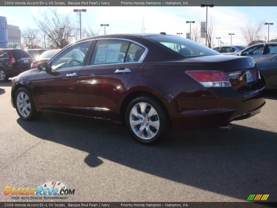 2009 Honda Accord EX-L V6 Sedan Basque Red Pearl / Ivory Photo #4