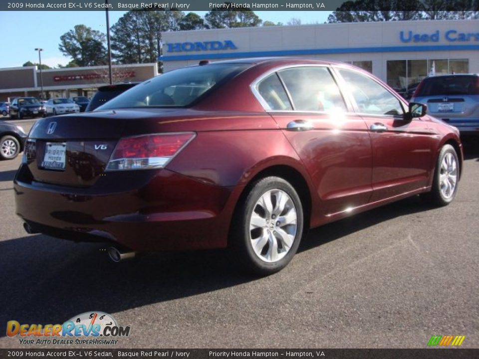 2009 Honda Accord EX-L V6 Sedan Basque Red Pearl / Ivory Photo #5