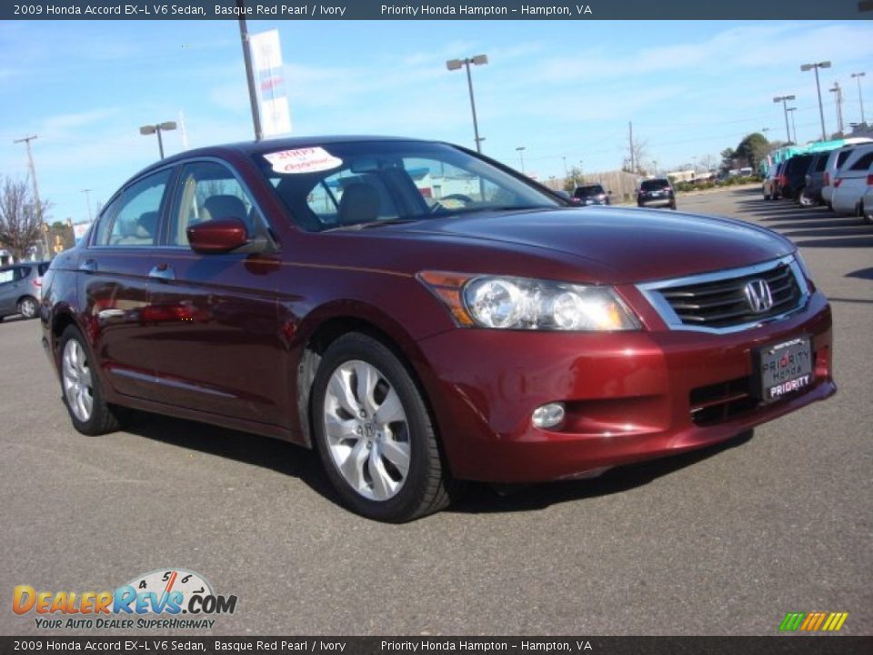 2009 Honda Accord EX-L V6 Sedan Basque Red Pearl / Ivory Photo #7