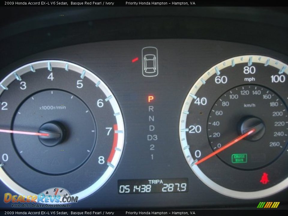 2009 Honda Accord EX-L V6 Sedan Basque Red Pearl / Ivory Photo #18