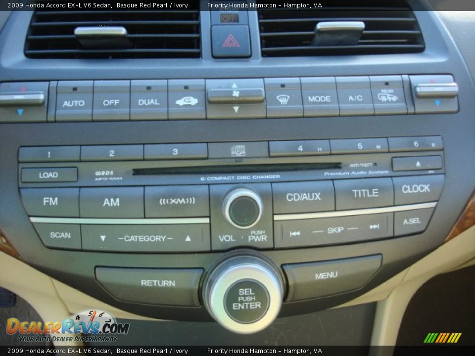 2009 Honda Accord EX-L V6 Sedan Basque Red Pearl / Ivory Photo #20
