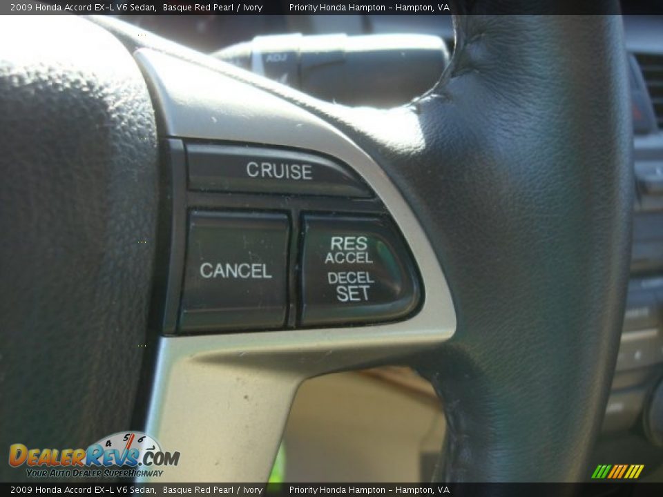 2009 Honda Accord EX-L V6 Sedan Basque Red Pearl / Ivory Photo #25