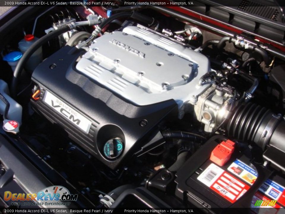 2009 Honda Accord EX-L V6 Sedan Basque Red Pearl / Ivory Photo #28