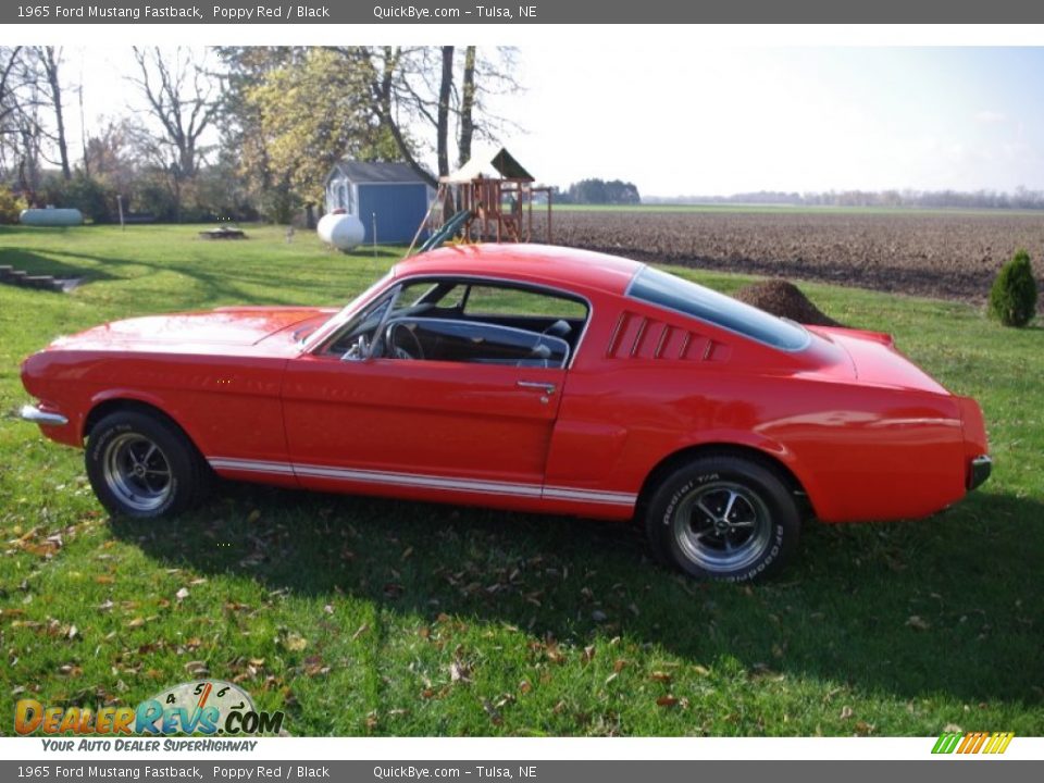 1965 Ford Mustang Fastback Poppy Red / Black Photo #4