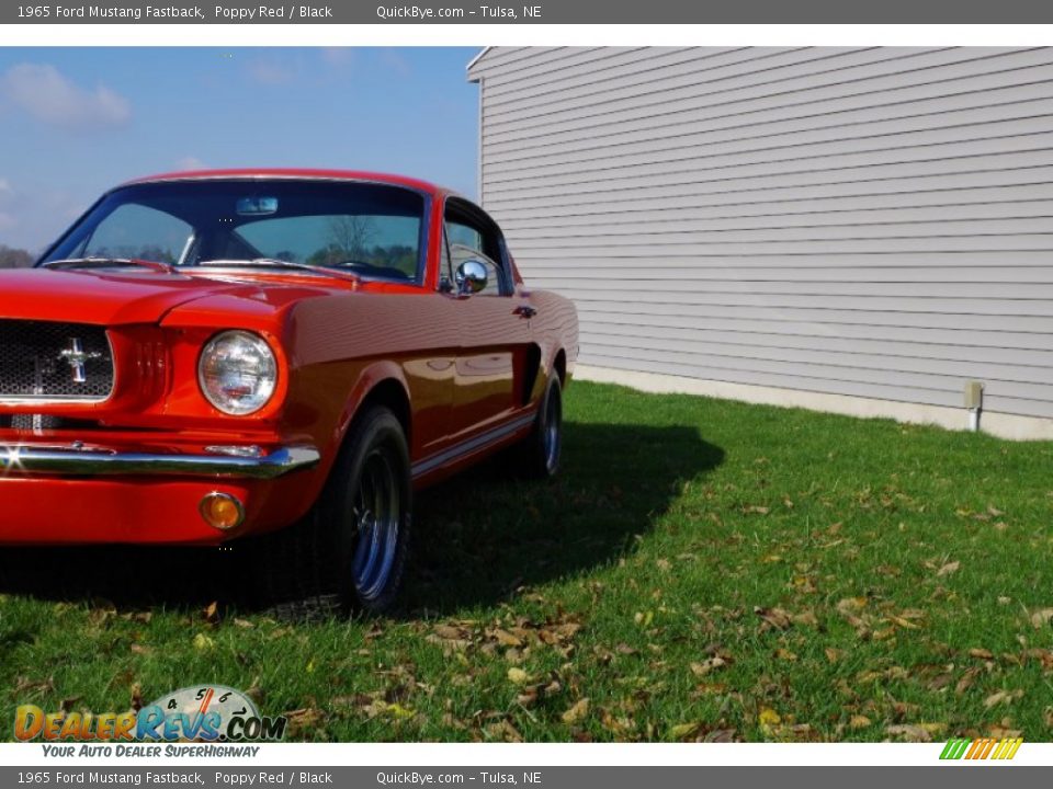 1965 Ford Mustang Fastback Poppy Red / Black Photo #6