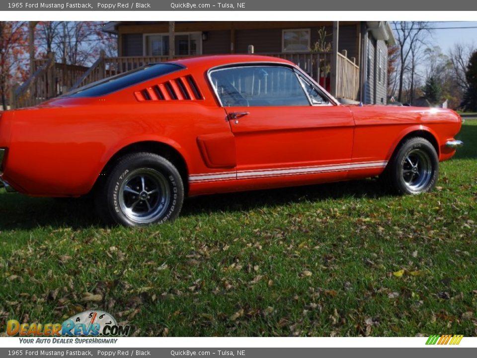 1965 Ford Mustang Fastback Poppy Red / Black Photo #8