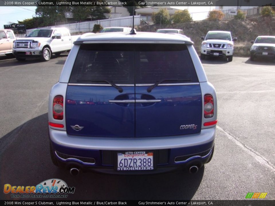 2008 Mini Cooper S Clubman Lightning Blue Metallic / Blue/Carbon Black Photo #6