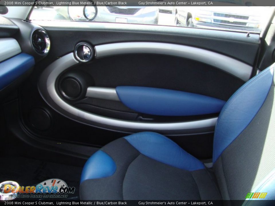2008 Mini Cooper S Clubman Lightning Blue Metallic / Blue/Carbon Black Photo #14