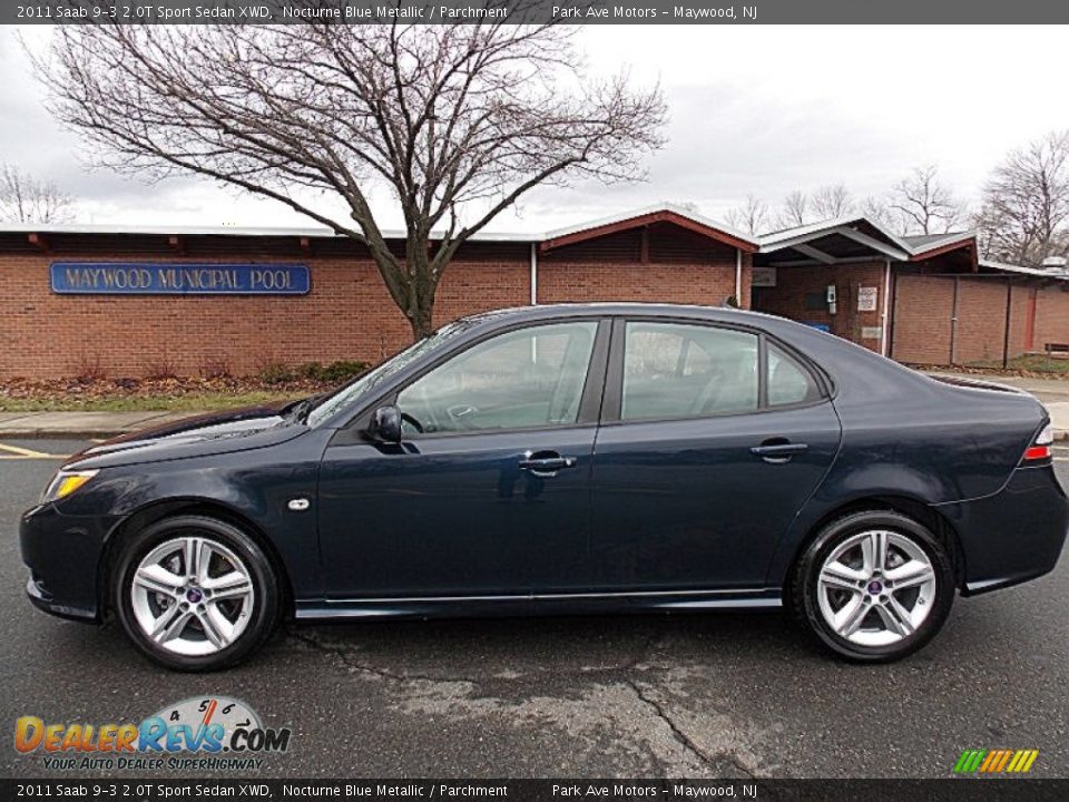 2011 Saab 9-3 2.0T Sport Sedan XWD Nocturne Blue Metallic / Parchment Photo #2