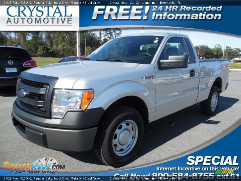 2013 Ford F150 XL Regular Cab Ingot Silver Metallic / Steel Gray Photo #1