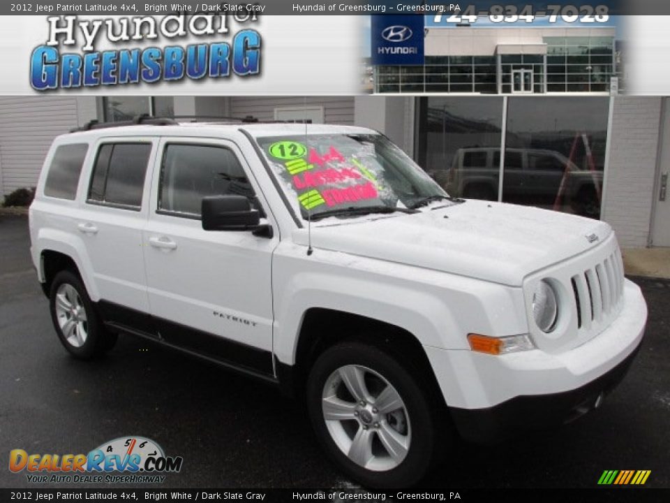 2012 Jeep Patriot Latitude 4x4 Bright White / Dark Slate Gray Photo #1