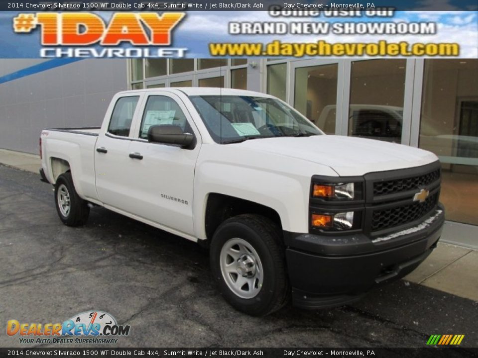 2014 Chevrolet Silverado 1500 WT Double Cab 4x4 Summit White / Jet Black/Dark Ash Photo #1