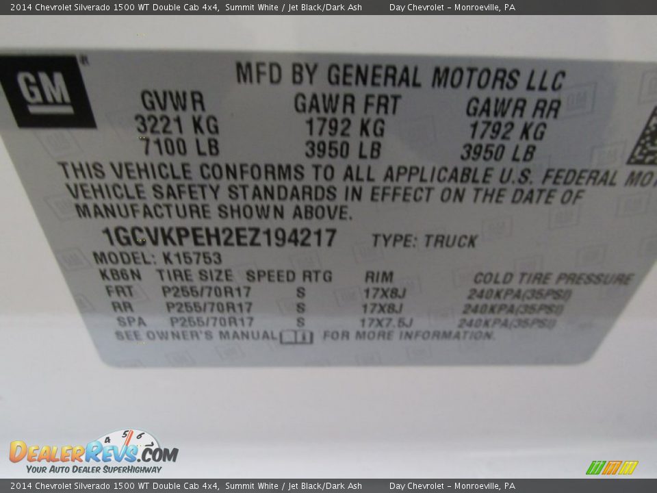 2014 Chevrolet Silverado 1500 WT Double Cab 4x4 Summit White / Jet Black/Dark Ash Photo #19
