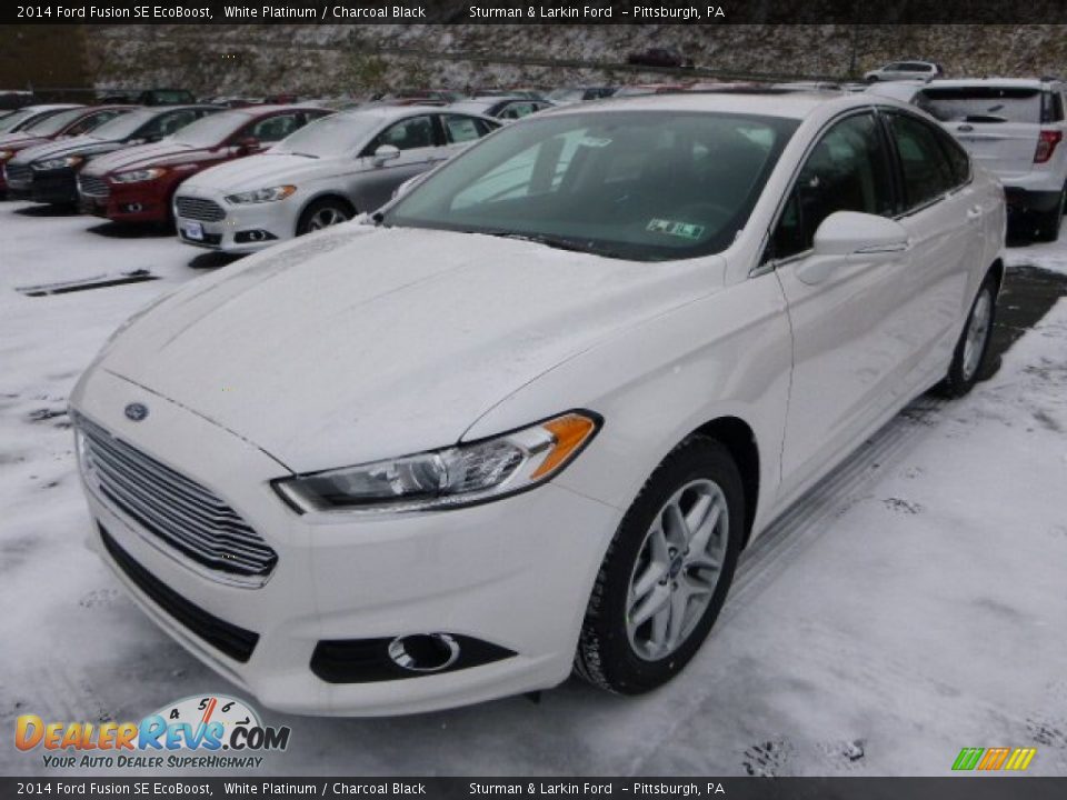 2014 Ford Fusion SE EcoBoost White Platinum / Charcoal Black Photo #5